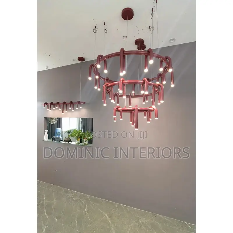Red U-Shaped Chandelier