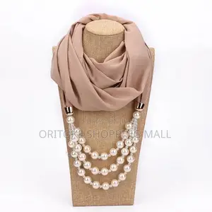 New Fashion Women Solid Jewelry Pendant Chiffon Scarf
