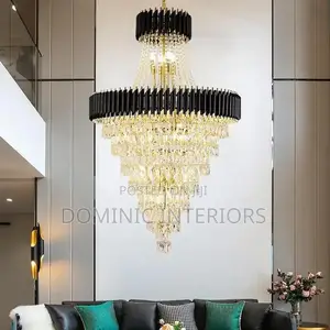 Black Gold Dimmable Chandelier