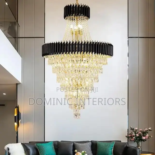 Black Gold Dimmable Chandelier