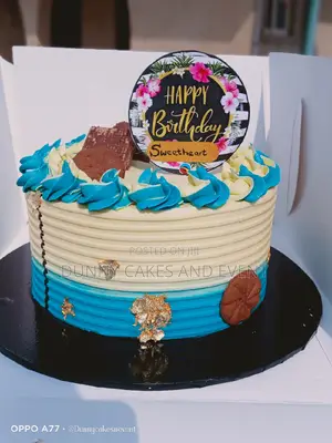 Cream and Blue Cake