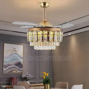 Crystal Ceiling Fan Chandelier