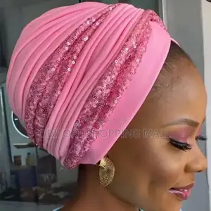 Women Sequins Turban Cap