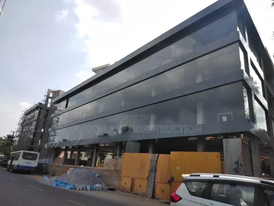 Alucoboard Cladding Mix With Plain Partition Glass