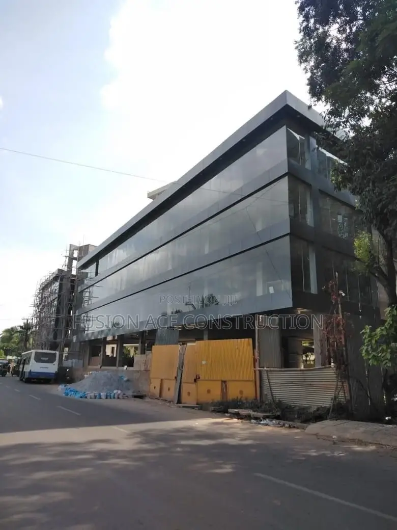 Alucoboard Cladding Mix With Plain Partition Glass