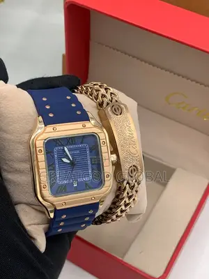 Cartier and Bracelet Set Wristwatch With Box