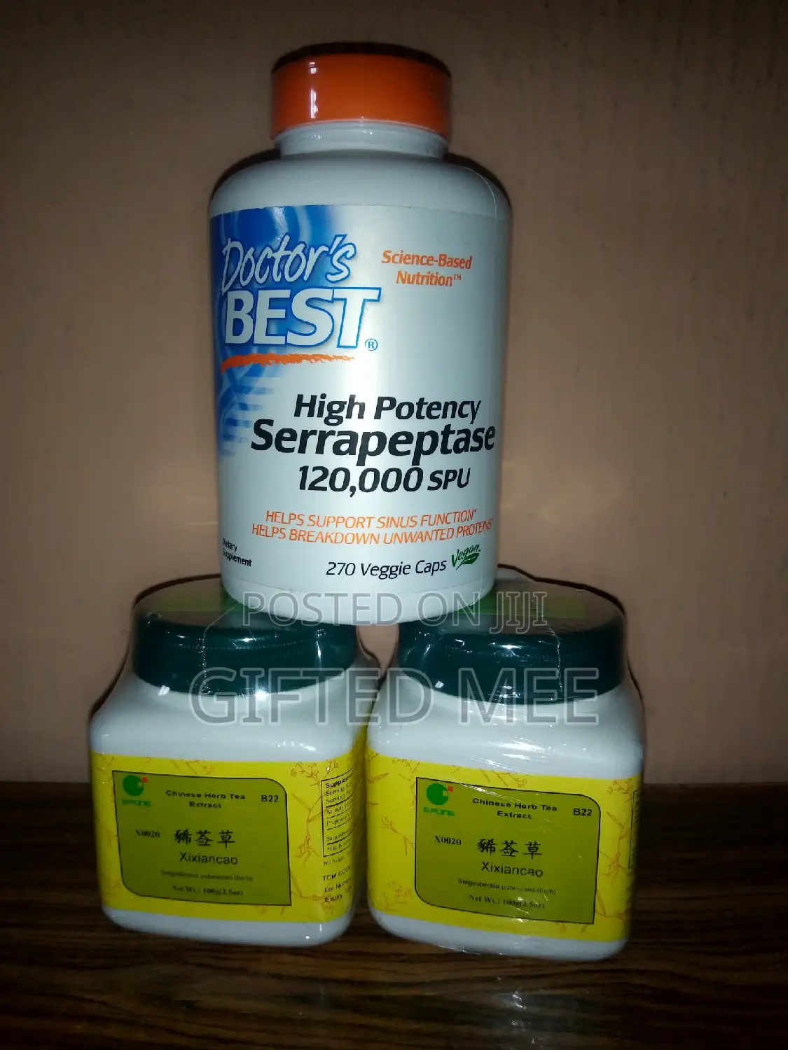 Serrapeptase(270 Caps) Xixiancao And.Yimucao Chinese Teas
