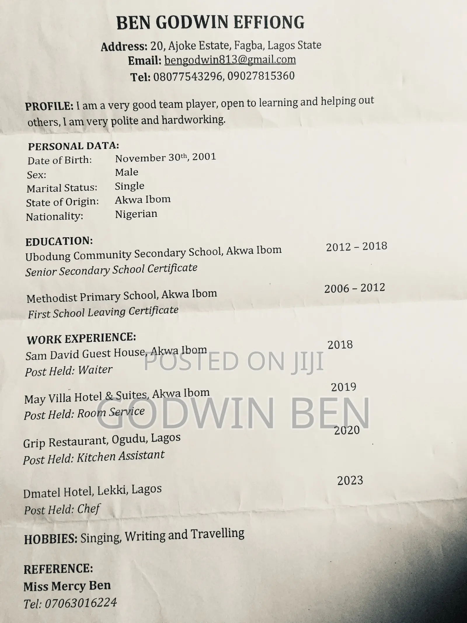 Looking for a CV Opportunity