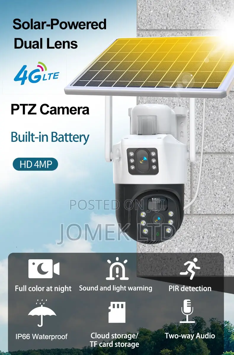 Solar PTZ 4g Sim Dual Lens Camera With Alarm