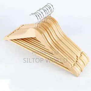 10pcs Wood Clothes Hanger With Iron Hock