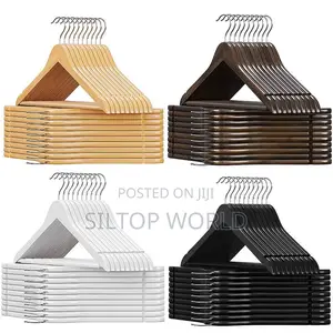 10pcs Wood Clothes Hanger With Iron Hock
