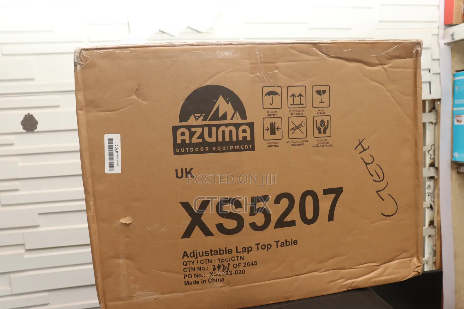 Azuma Laptop Table Folding Black Stand Adjustable Height