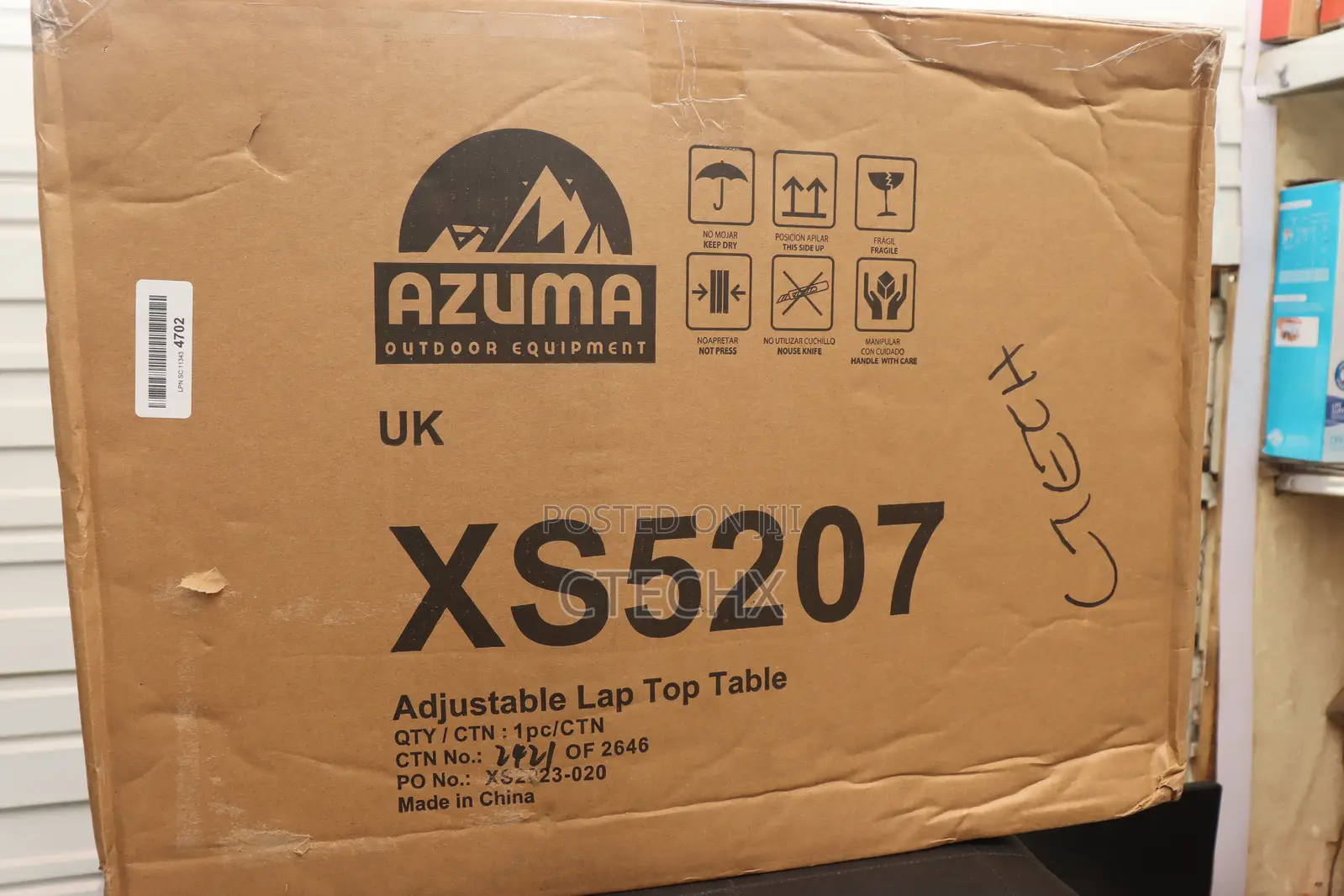 Azuma Laptop Table Folding Black Stand Adjustable Height