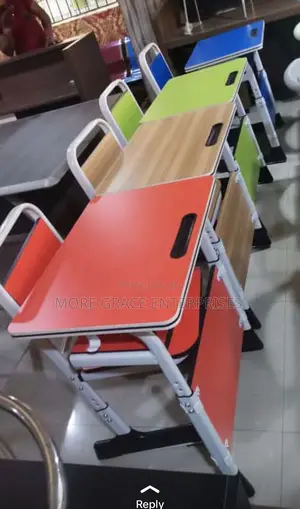 Student's Desk With Chairs.