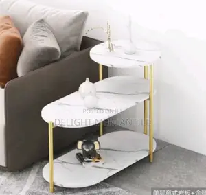 Marble Coffee Table Living Room Sofa Side Table Round End
