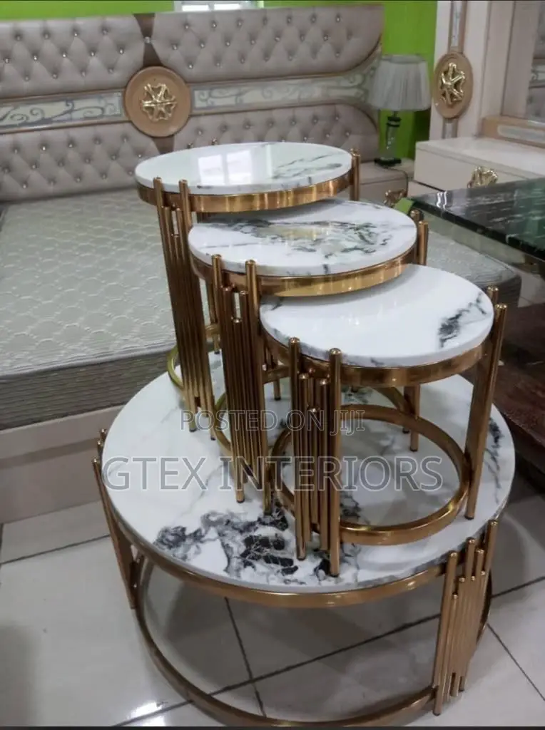 Marble Center Table and Side Stools