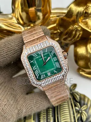 Original Cartier Green Dail Silver Watch Available in Store