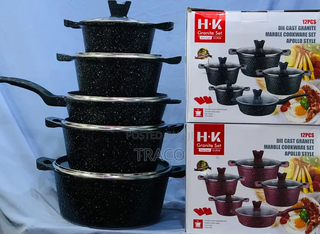 Hk Granite 12pcs Die Cast Cookware Set