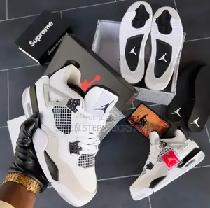 Original Air Jordan 4 Retro "Military Black" Luxury Sneakers