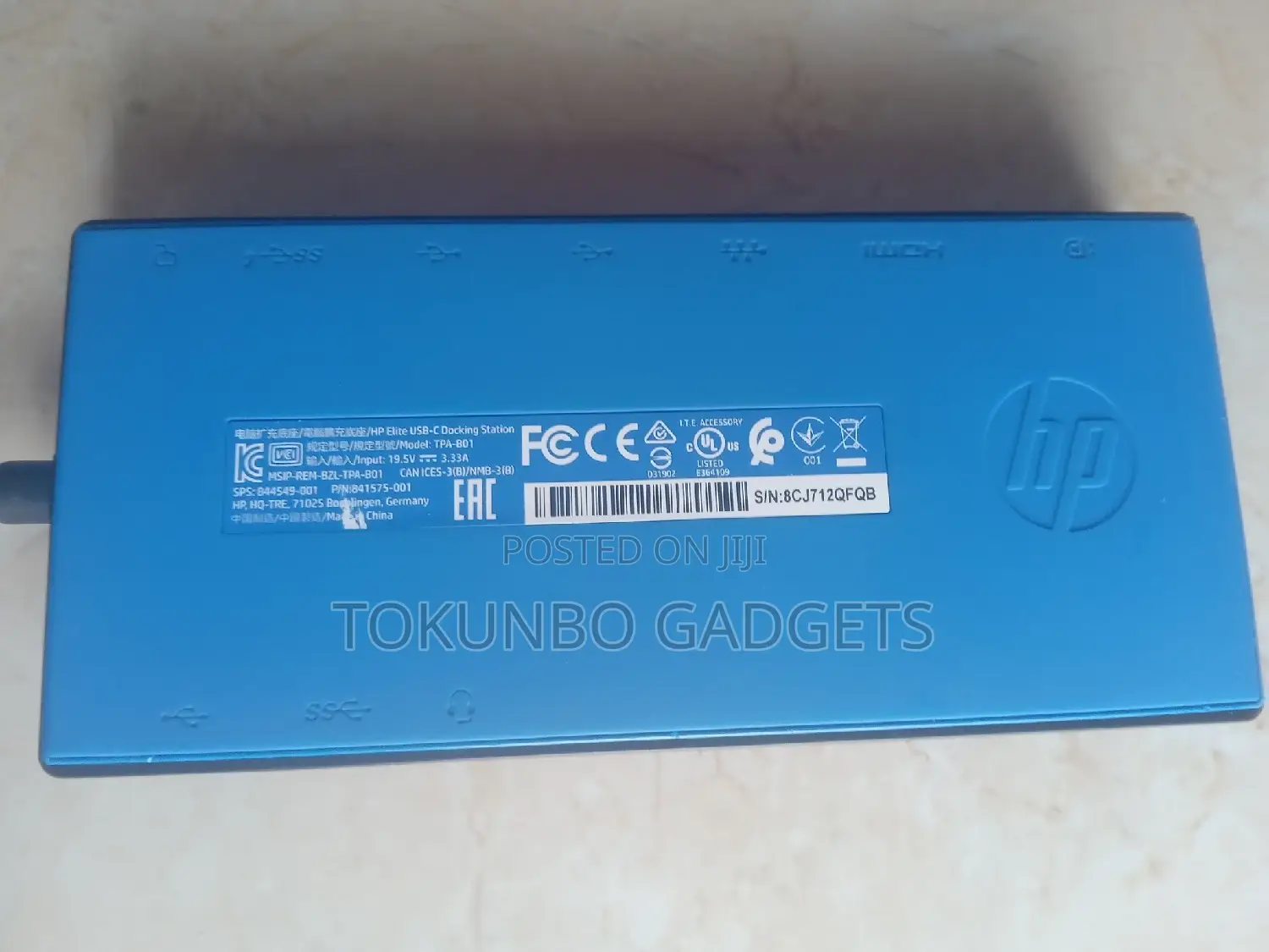 HP Elite G3 USB-C Docking Station Black – Model TPA-B01