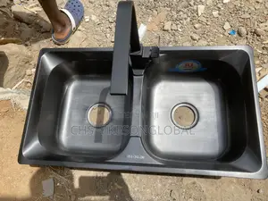 Black D/Bowl Sink With Kitchen Faucet