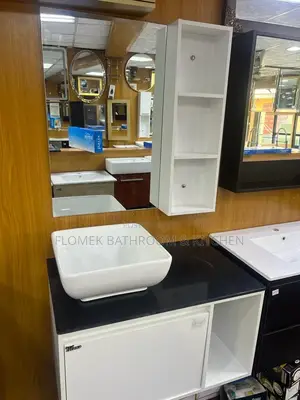 Single Bathroom Cabinet and Mirror.