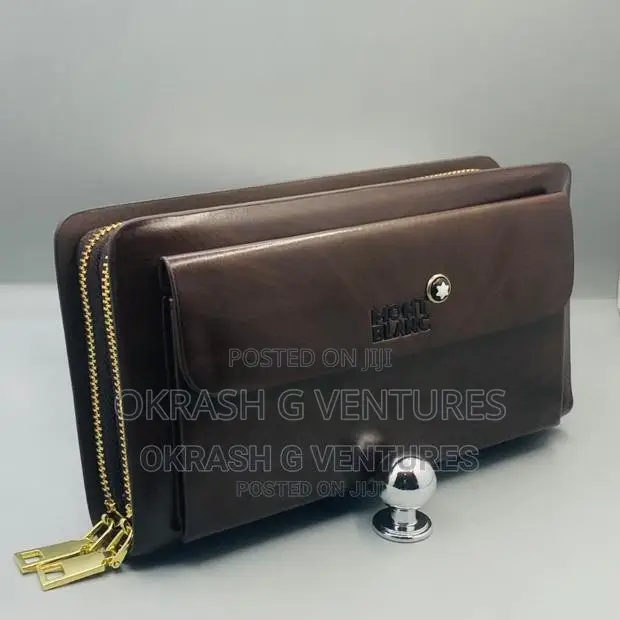 Montblanc Clutch Leather Bag for Men's