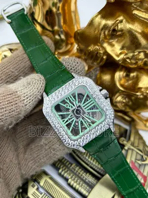 Original Cartier Mechanical Green Leather Watch in Store