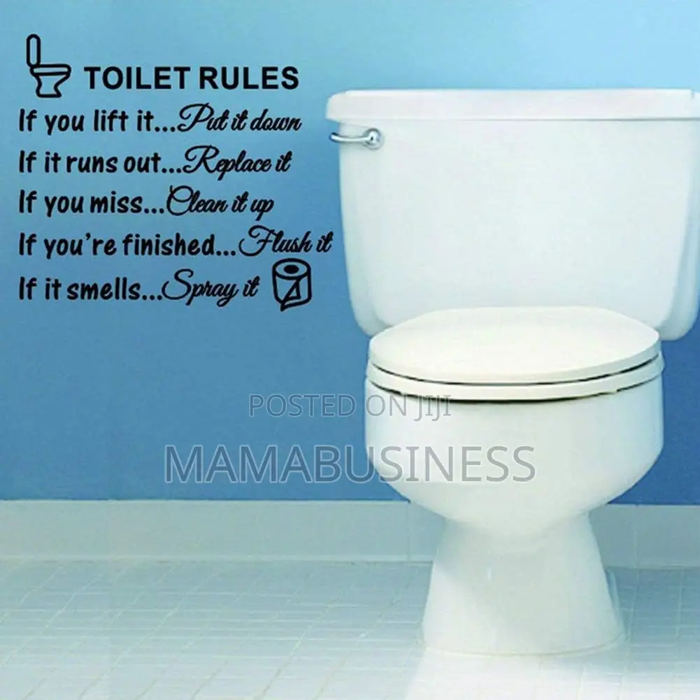 Toilet Rules Wall Quotes Stickers-A1095