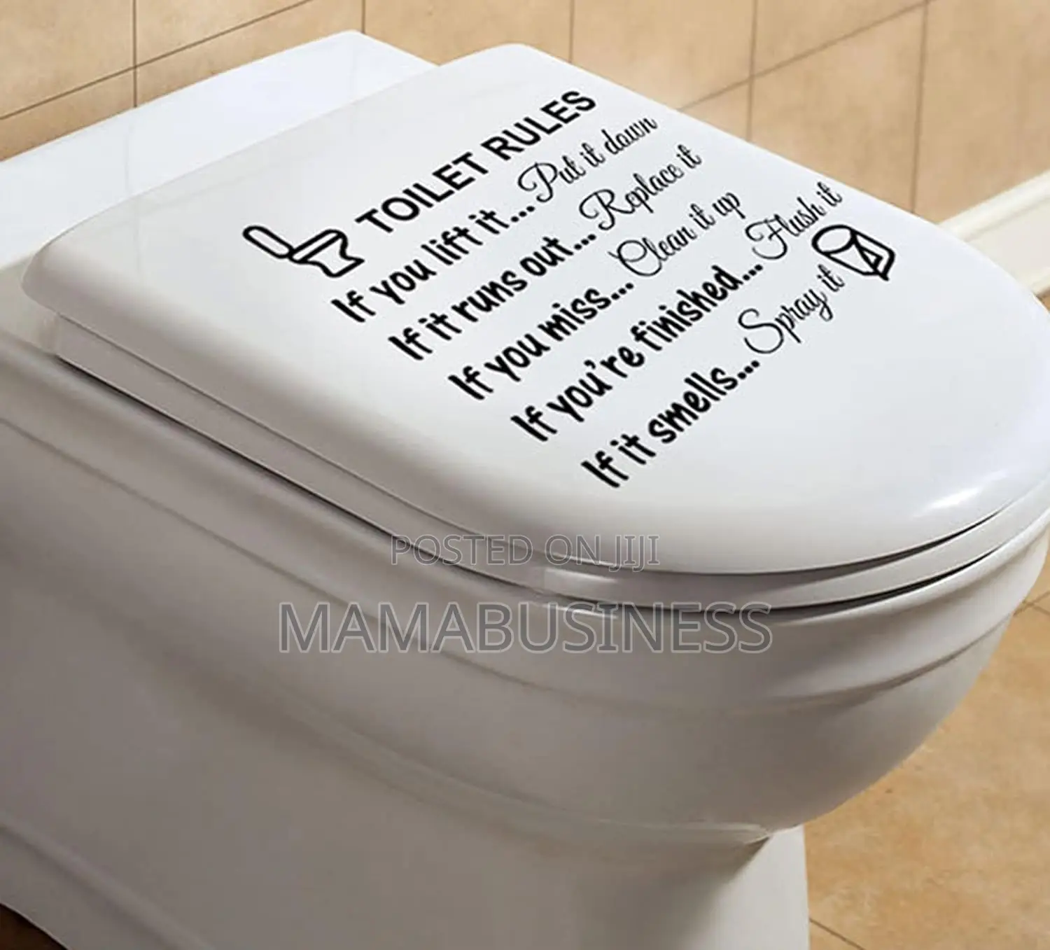 Toilet Rules Wall Quotes Stickers-A1095