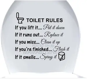 Toilet Rules Wall Quotes Stickers-A1095