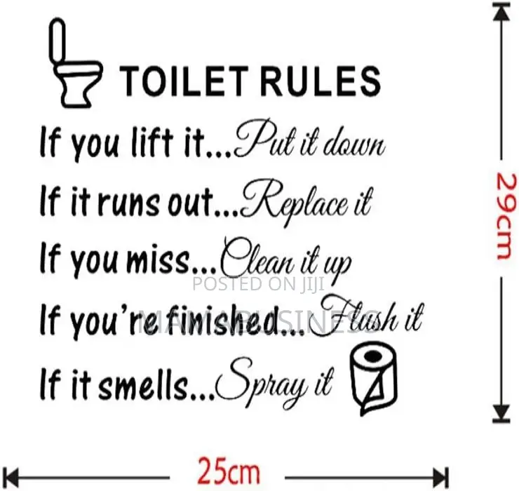 Toilet Rules Wall Quotes Stickers-A1095