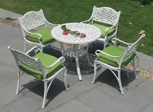 Executive Wrought Iron Outdoor White Chair Set