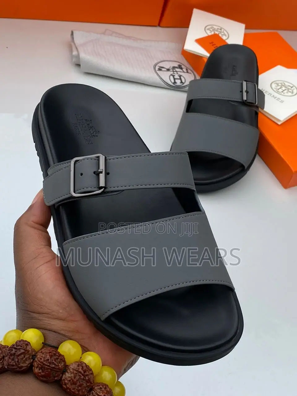 Hermes Leather Slipers