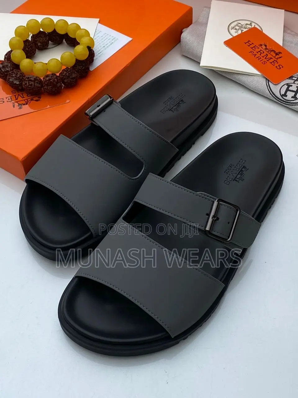 Hermes Leather Slipers