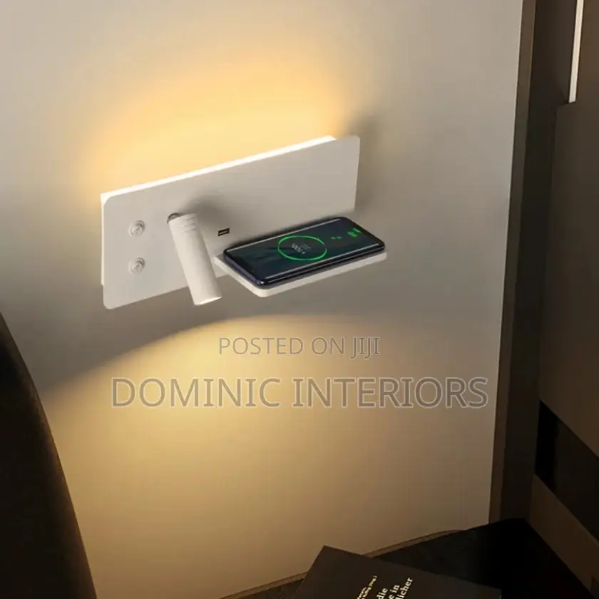 Wireless/Usb Charging Rotatable Wall Light
