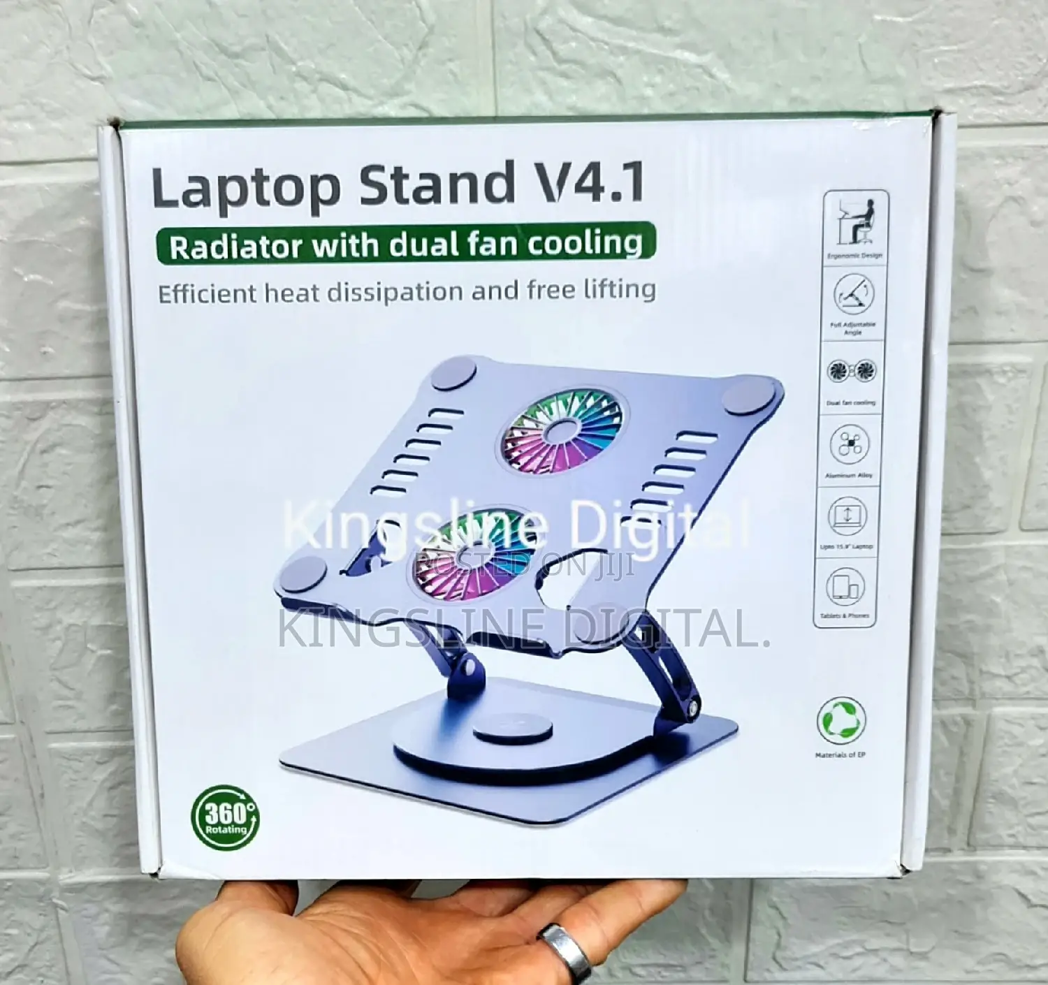 Laptop Stand 360 Rotation With Noise Free Cooling Fan