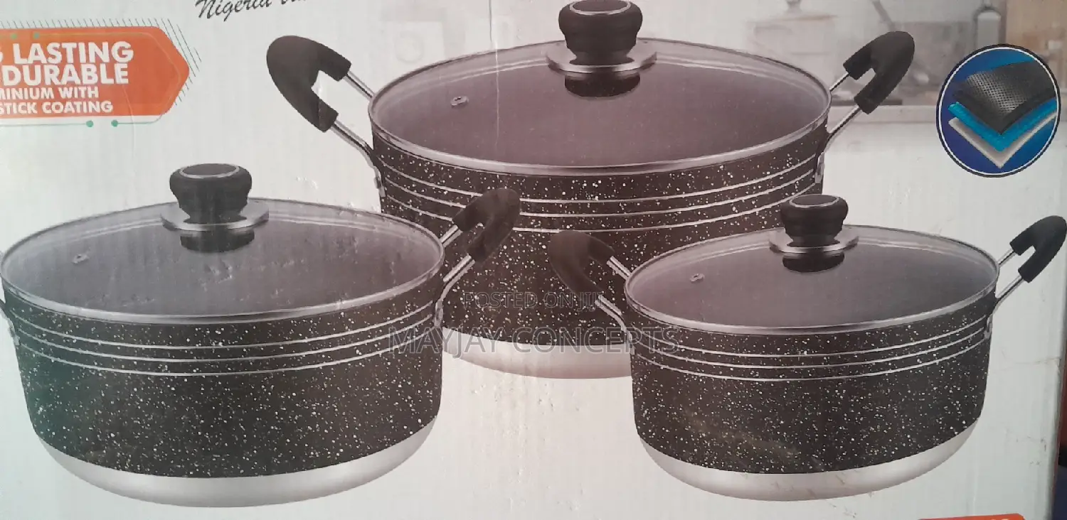3-Set Kinelco Non-Stick Pot/Cookware 26cm/28cm/30cm Di