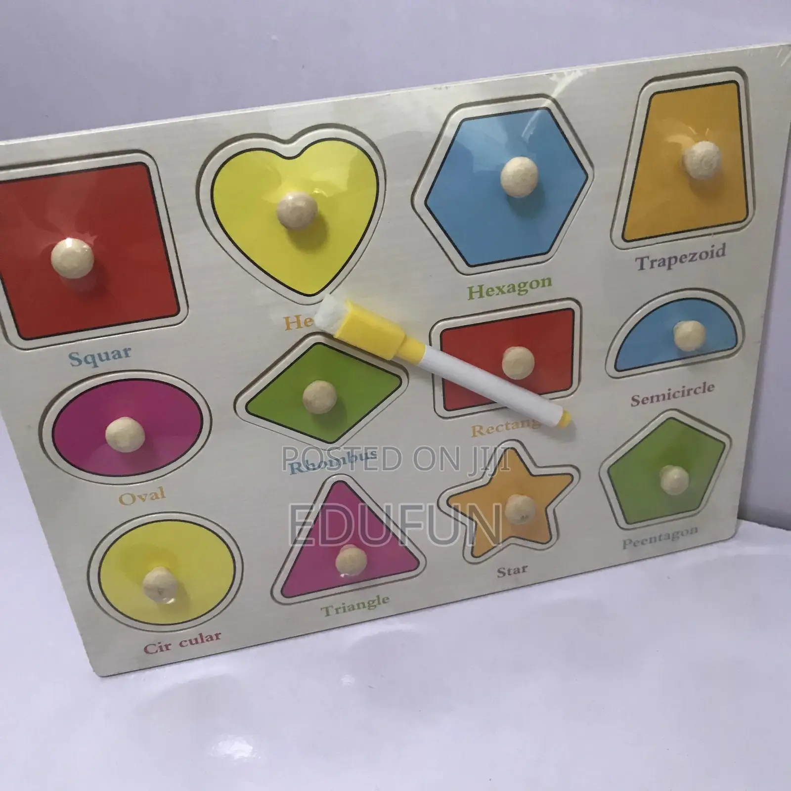 2 in 1 Shape Puzzle and Mini White Board for Kids