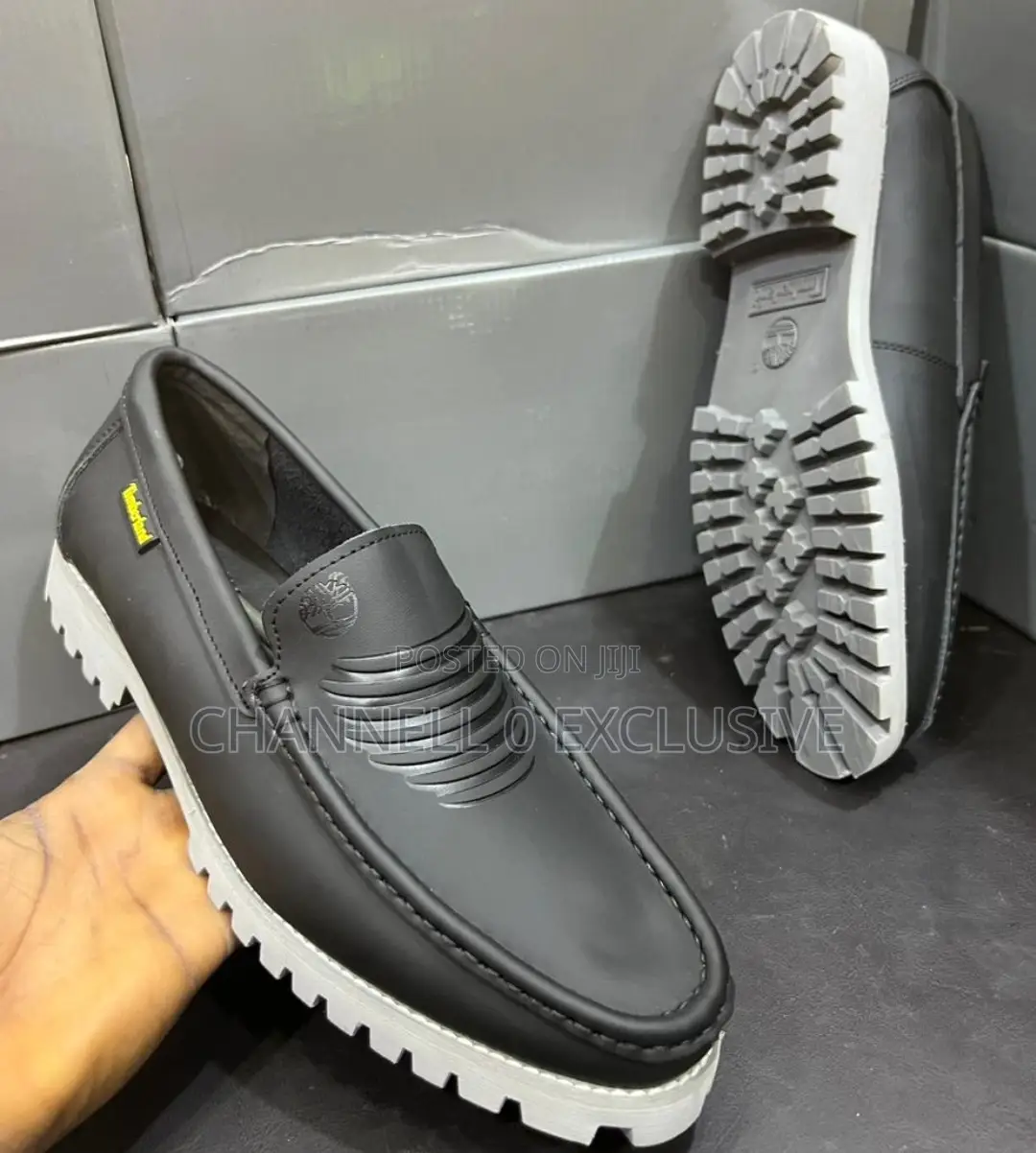 Timberland Loofers - Black With White Sole