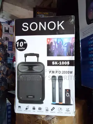 SONOK 10'' Rechargeable Public Address System, 2 MIC, FM