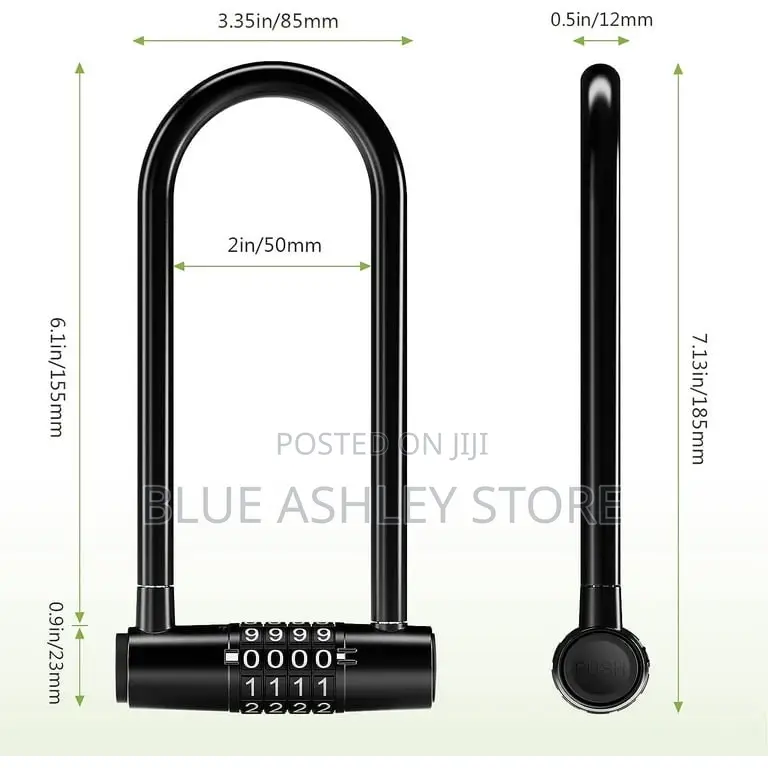 4 Digit Combination U Padlock, 6.1" Long