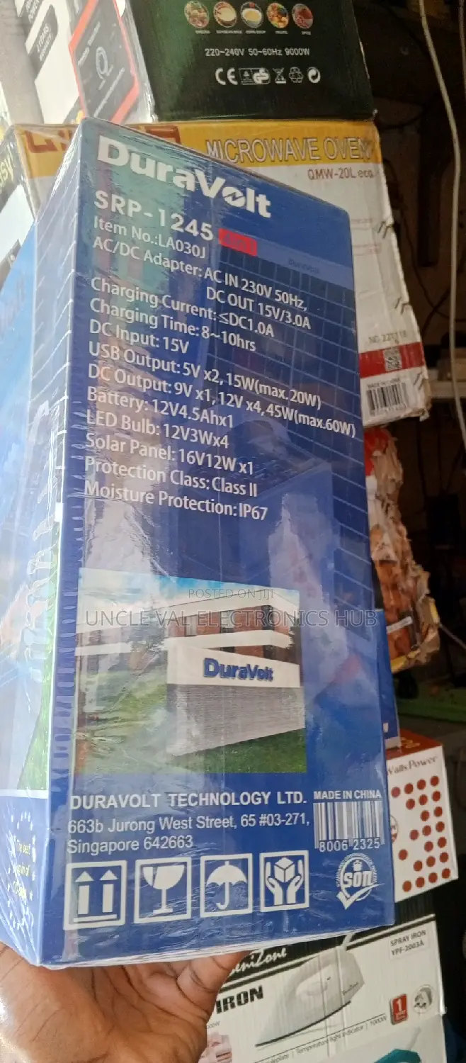 Duravolt 4in1 DC Solar Rechargeable Power-Pack