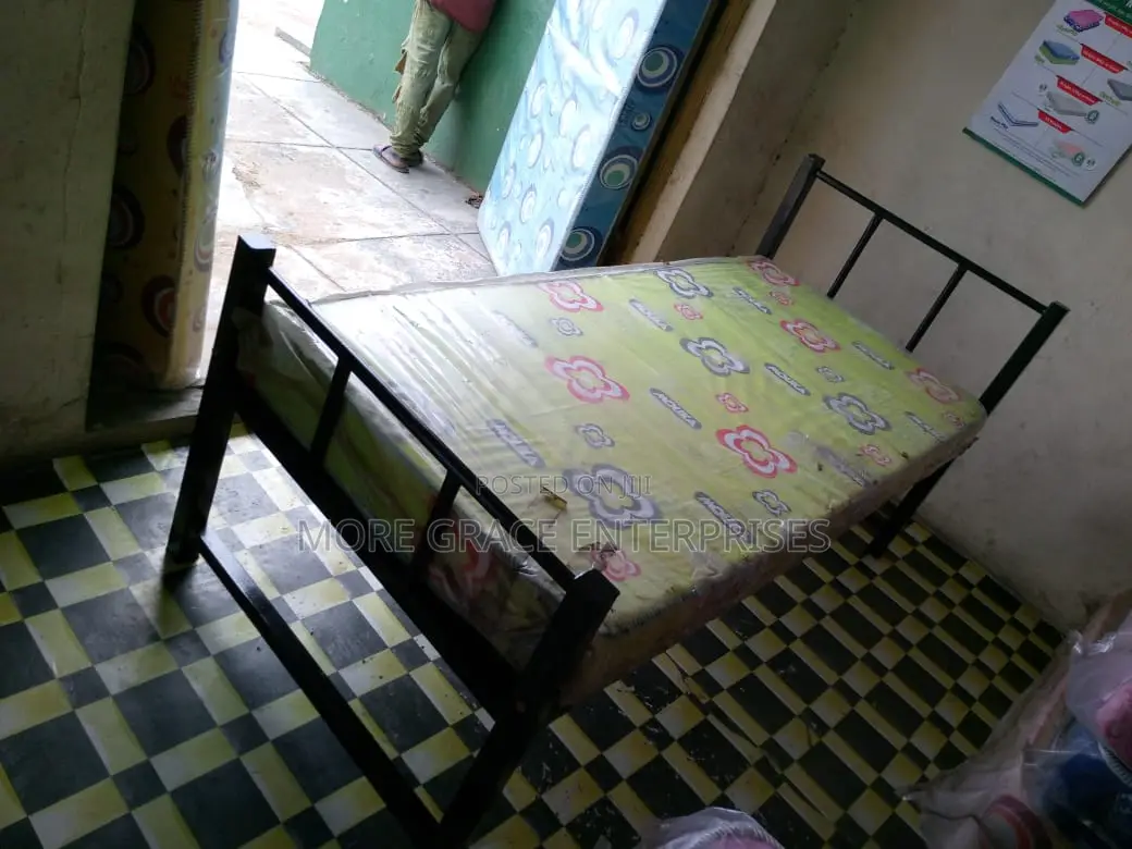 Single Metal Bed 6 by 3 Feet.