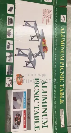 Aluminum Picnic Table and Bench With 4 Seats.