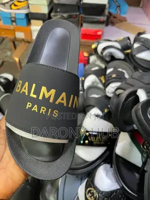 BALMAIN Amiri BALENCIAGA Bulberry All BLACK Carton Slides