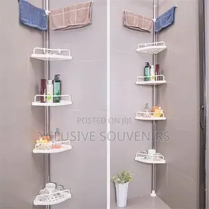 Standing Floor to Ceiling Bathroom Corner Shelf Organizer