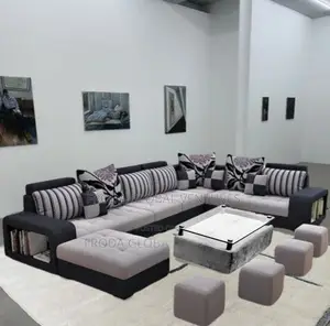 Quality Set of U-Shape Sofa Chairs With Table and Stools