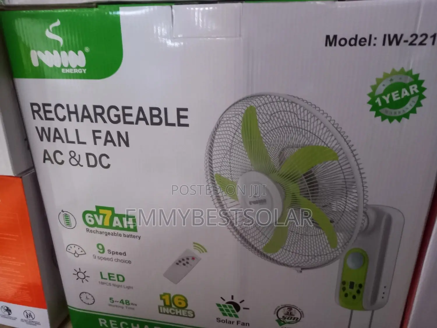AC DC Rechargeable Fan