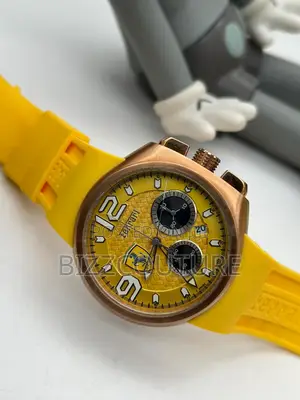 Original Ferrari Yellow Dail Rubber Strap Watch Is Available